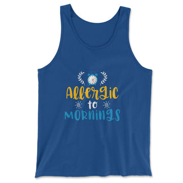 Allergic To Mornings Men/Unisex Tank in True Royal color